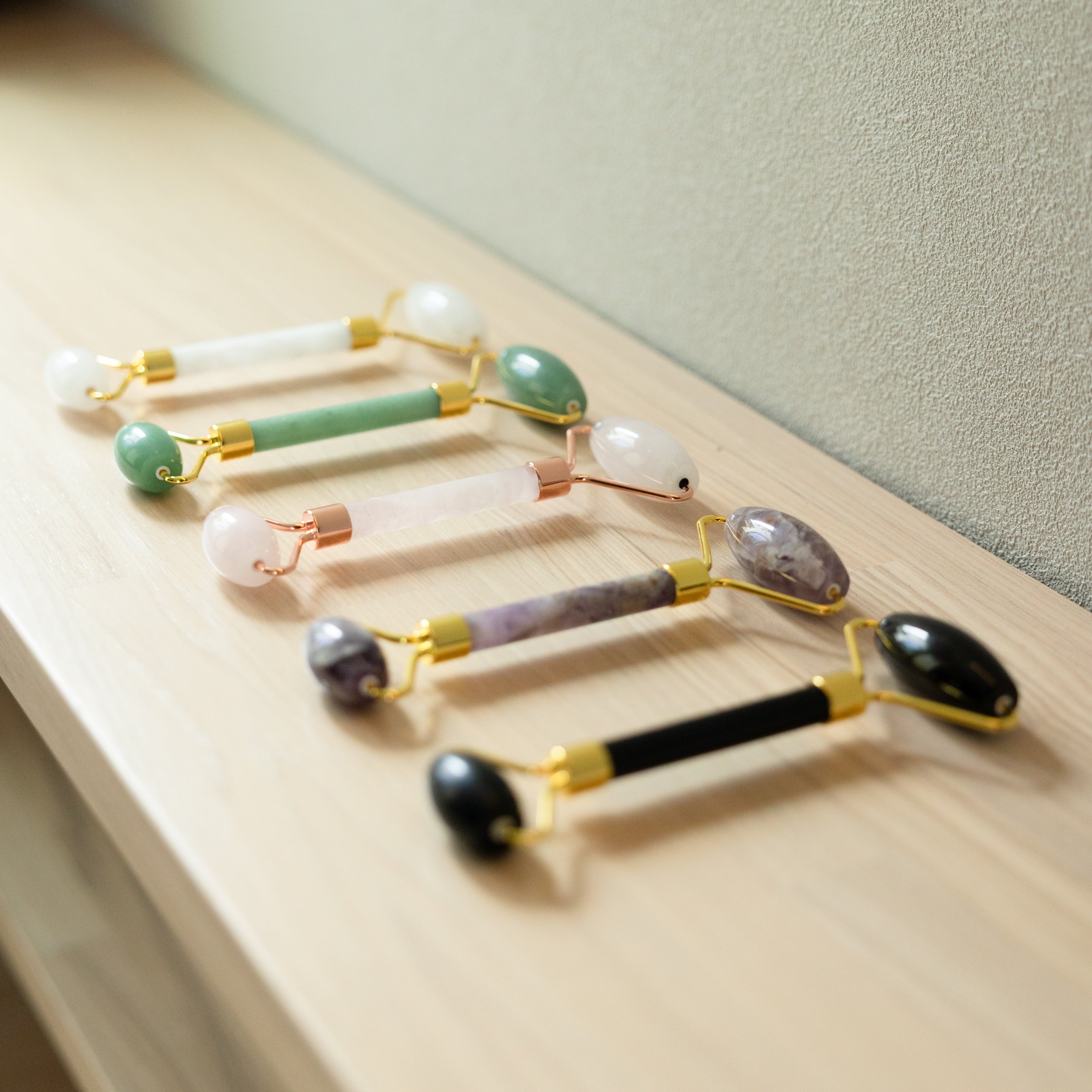 Double Head Jade Roller (ホワイトクォーツ)