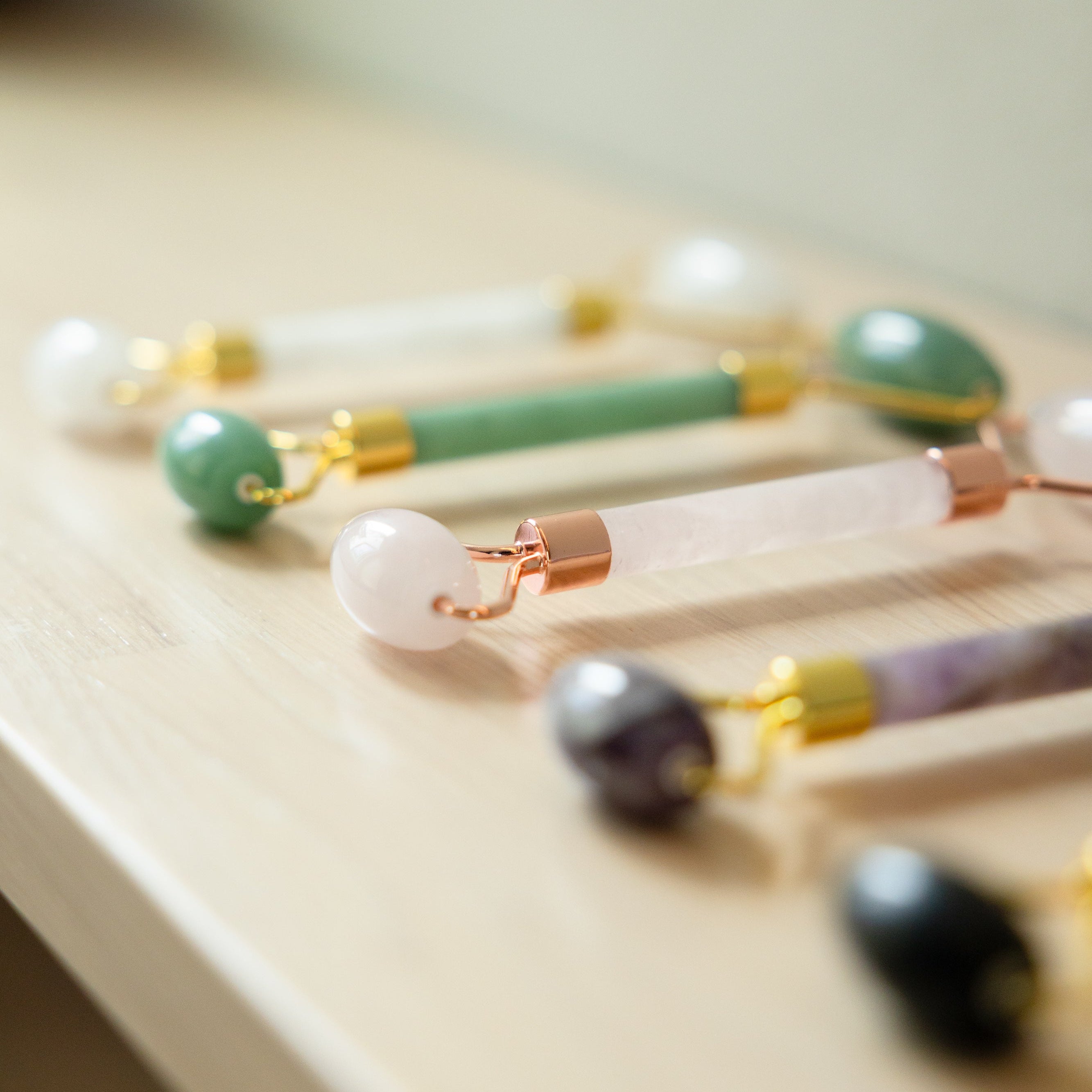 Double Head Jade Roller (ローズクォーツ)