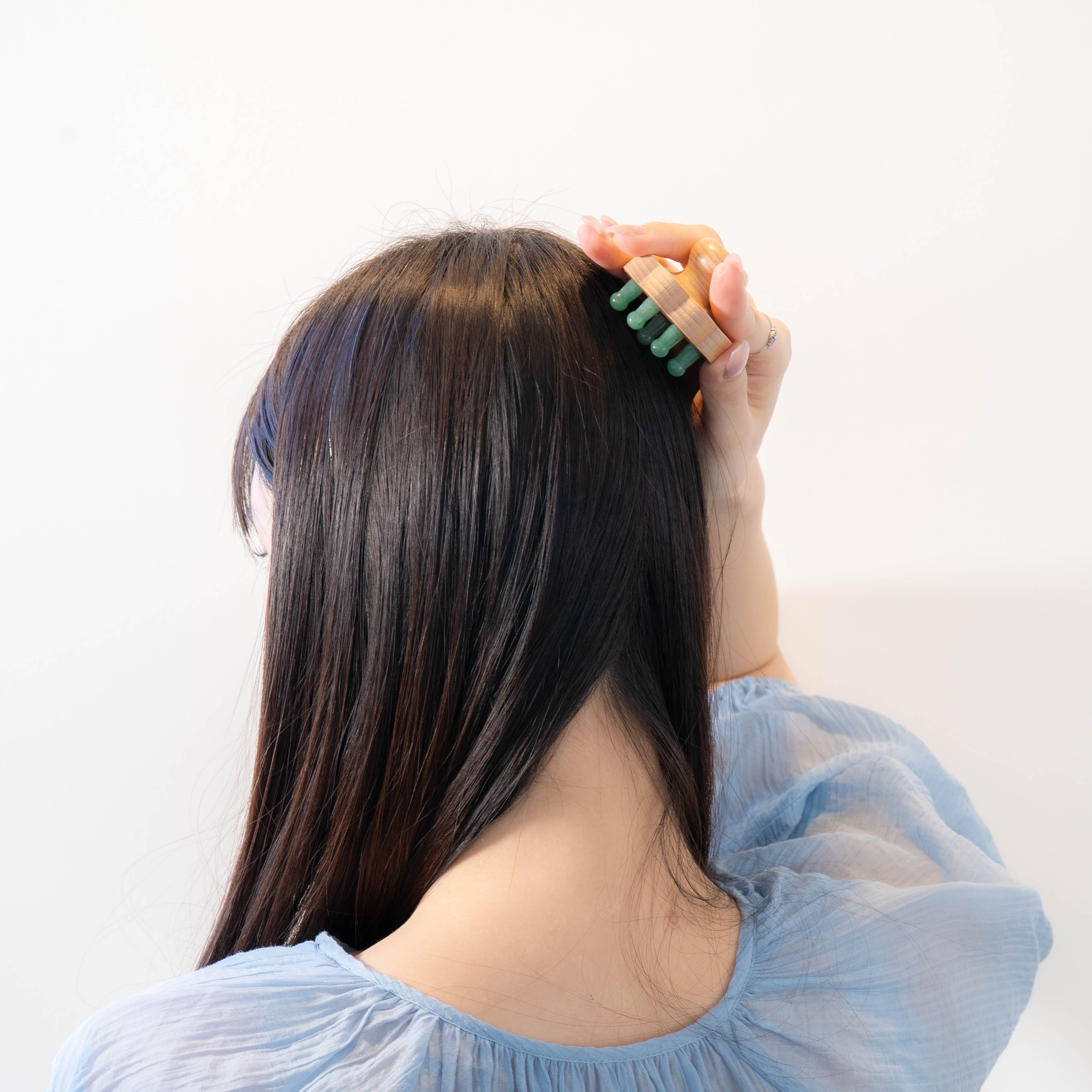 9 Teeth Crystal Head Massager (ローズクォーツ)