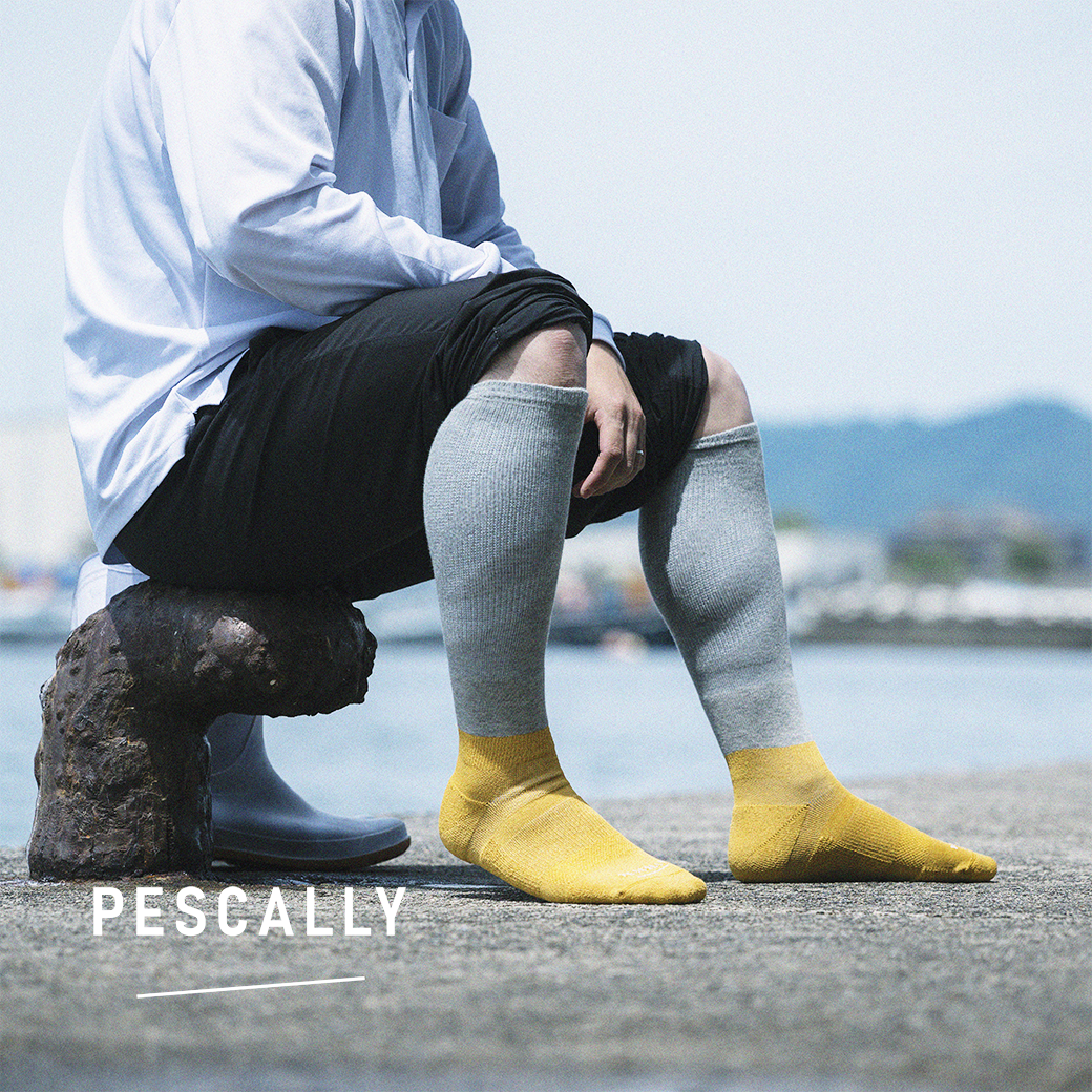 PESCALLY　和紙パイル着圧ソックス