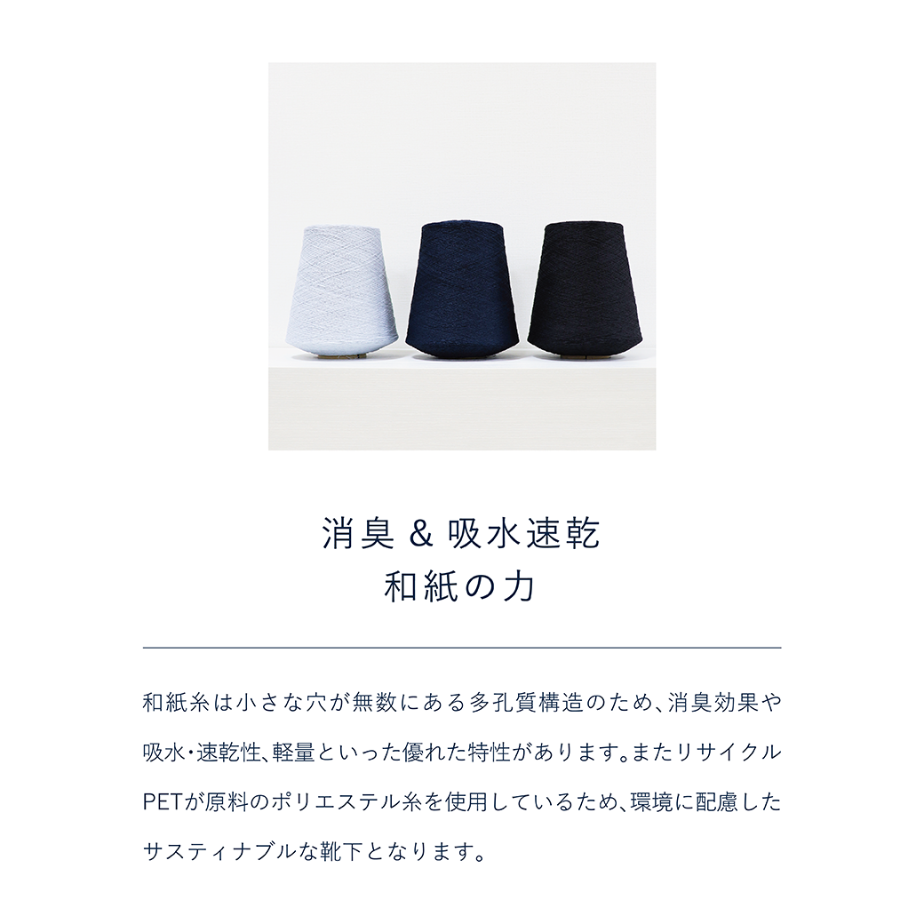 PESCALLY　和紙パイル着圧ソックス